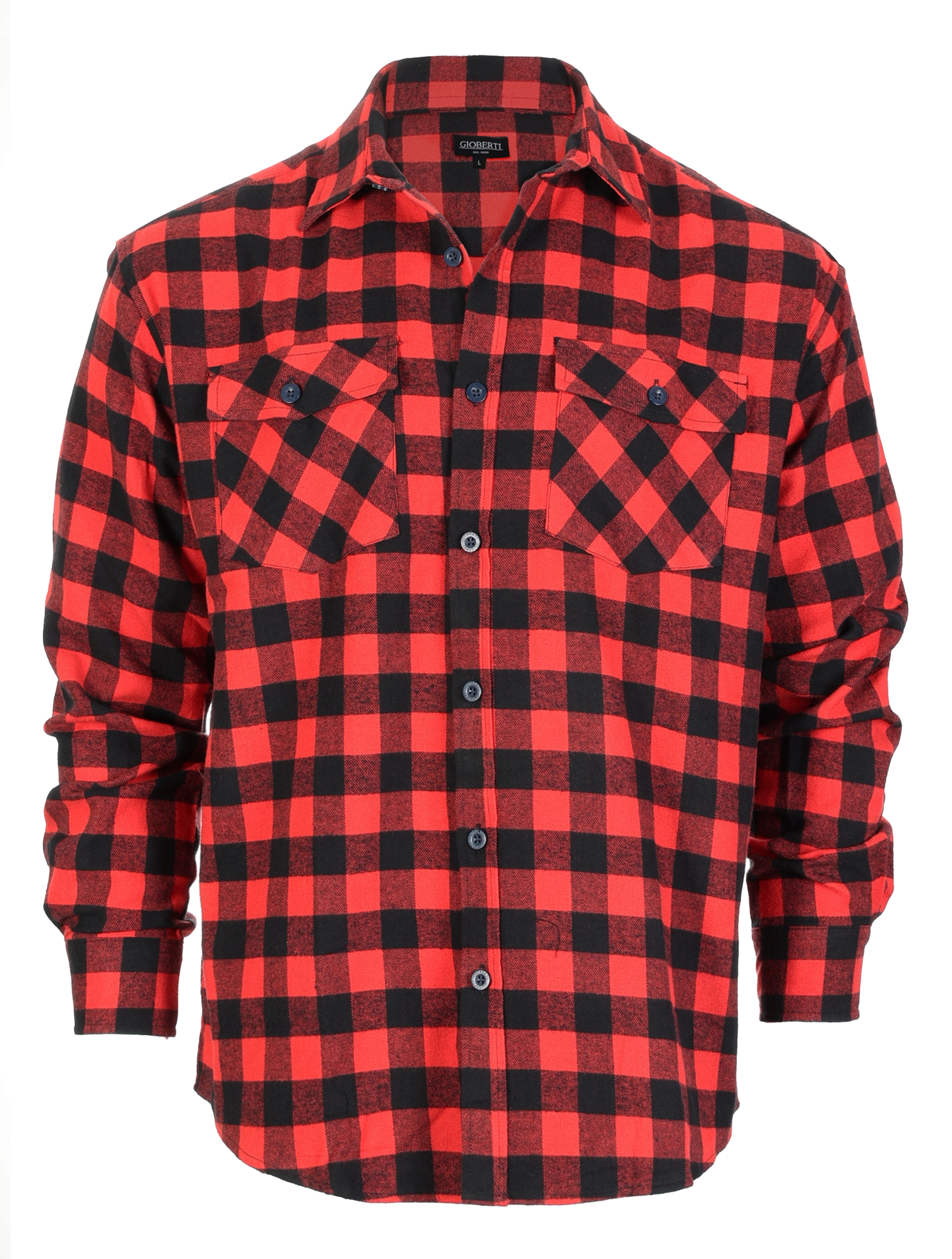Gioberti Men's Plaid Checkered Brushed Flannel Shirt - Walmart.com