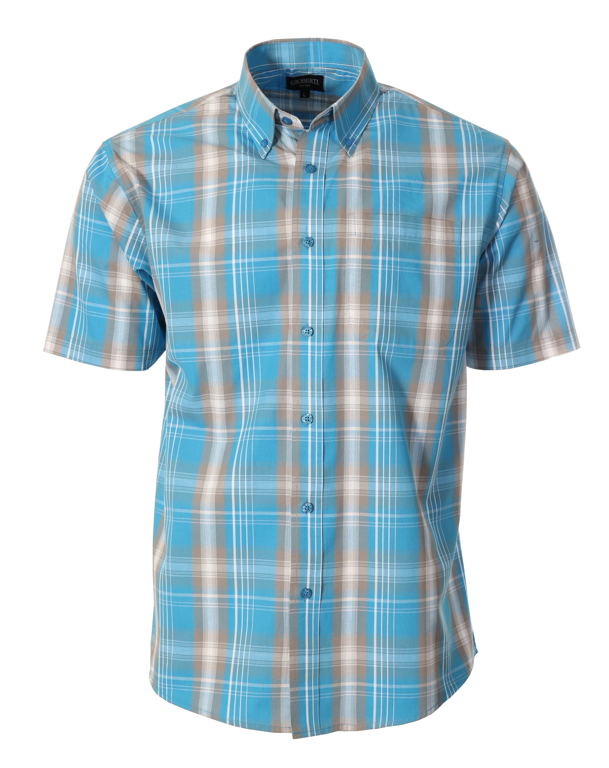 Yellow Plaid Men's Short Sleeve Shirt main image 0