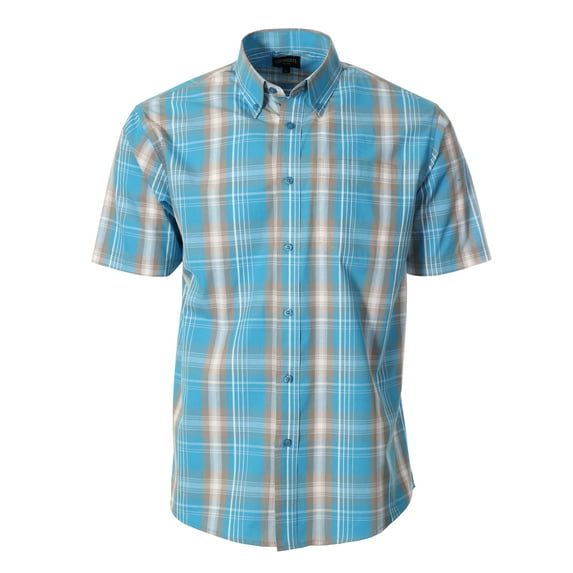 Gioberti Men's Short Sleeve Plaid Shirt