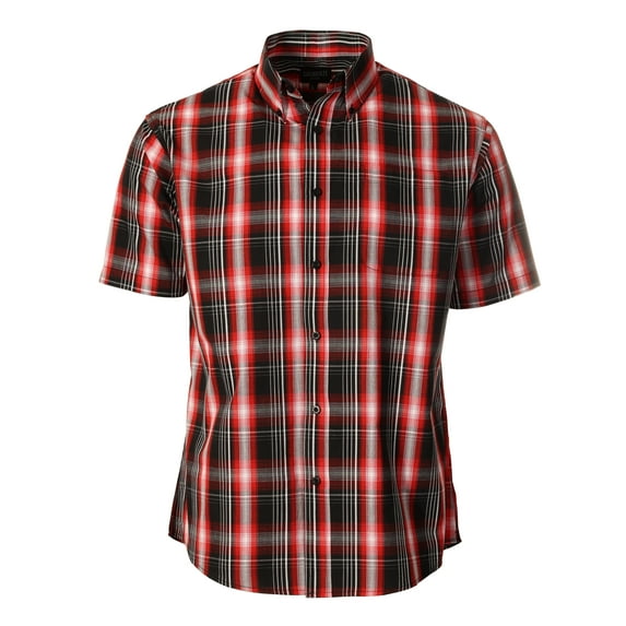 Gioberti Men's Short Sleeve Plaid Shirt