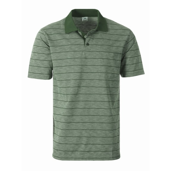 Gioberti Mens Regular Fit Yarn Dye Striped Short Sleeve Polo Shirt with Pocket