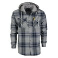 thumbnail image 1 of Gioberti Men's Removable Hoodie 100% Cotton Plaid Checkered Flannel Button Down Shirt, 1 of 5