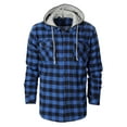 thumbnail image 1 of Gioberti Men's Removable Hoodie 100% Cotton Plaid Checkered Flannel Button Down Shirt, 1 of 3