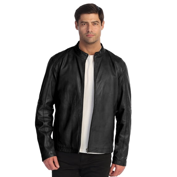 Gioberti Men's Sheepskin Classic Style Leather Jacket