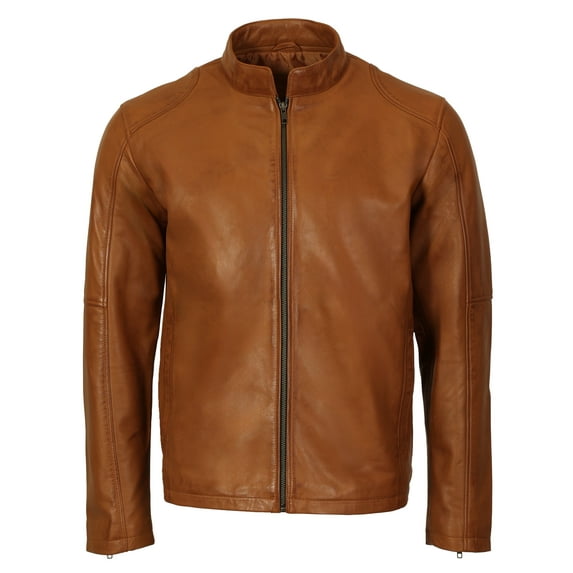 Gioberti Men's Sheepskin Classic Style Leather Jacket