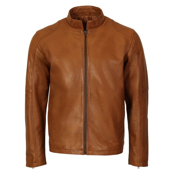 Gioberti Men's Sheepskin Classic Style Leather Jacket