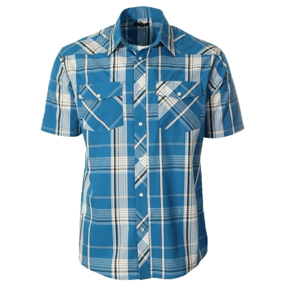 Gioberti Mens Western Cowboy Short Sleeve Shirt with Snap Buttons