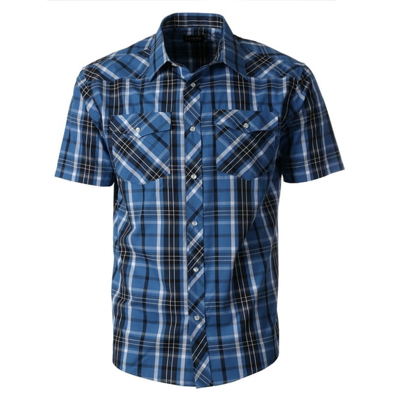 Gioberti Mens Western Cowboy Short Sleeve Shirt with Snap Buttons