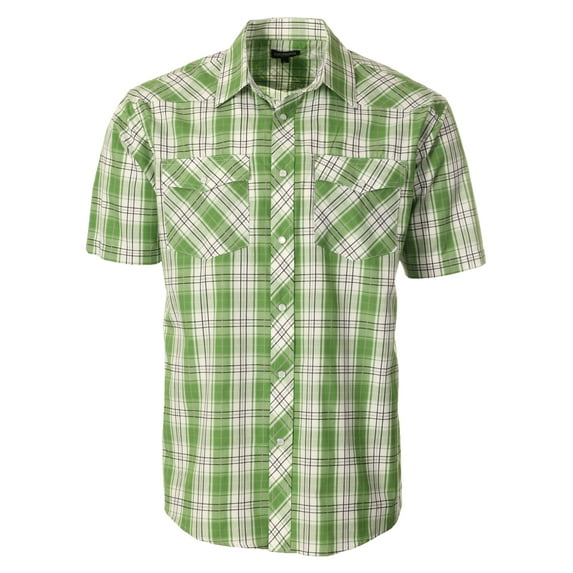 Gioberti Mens Western Cowboy Short Sleeve Shirt with Snap Buttons