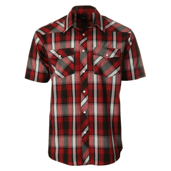 Gioberti Mens Western Cowboy Short Sleeve Shirt with Snap Buttons