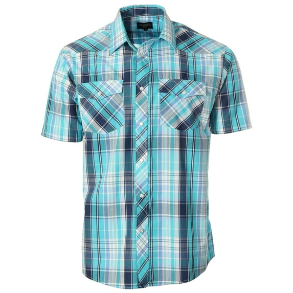 Gioberti Mens Western Cowboy Short Sleeve Shirt with Snap Buttons