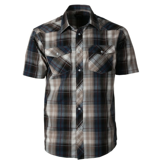 Gioberti Mens Western Cowboy Short Sleeve Shirt with Snap Buttons