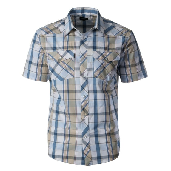 Gioberti Mens Western Cowboy Short Sleeve Shirt with Snap Buttons