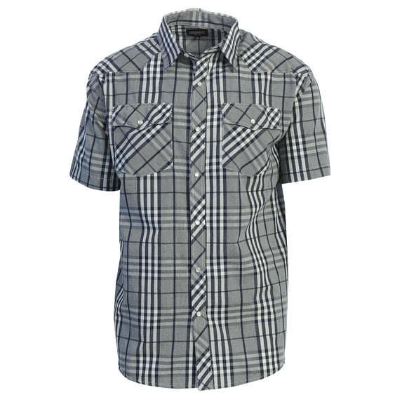 Gioberti Mens Western Cowboy Short Sleeve Shirt with Snap Buttons