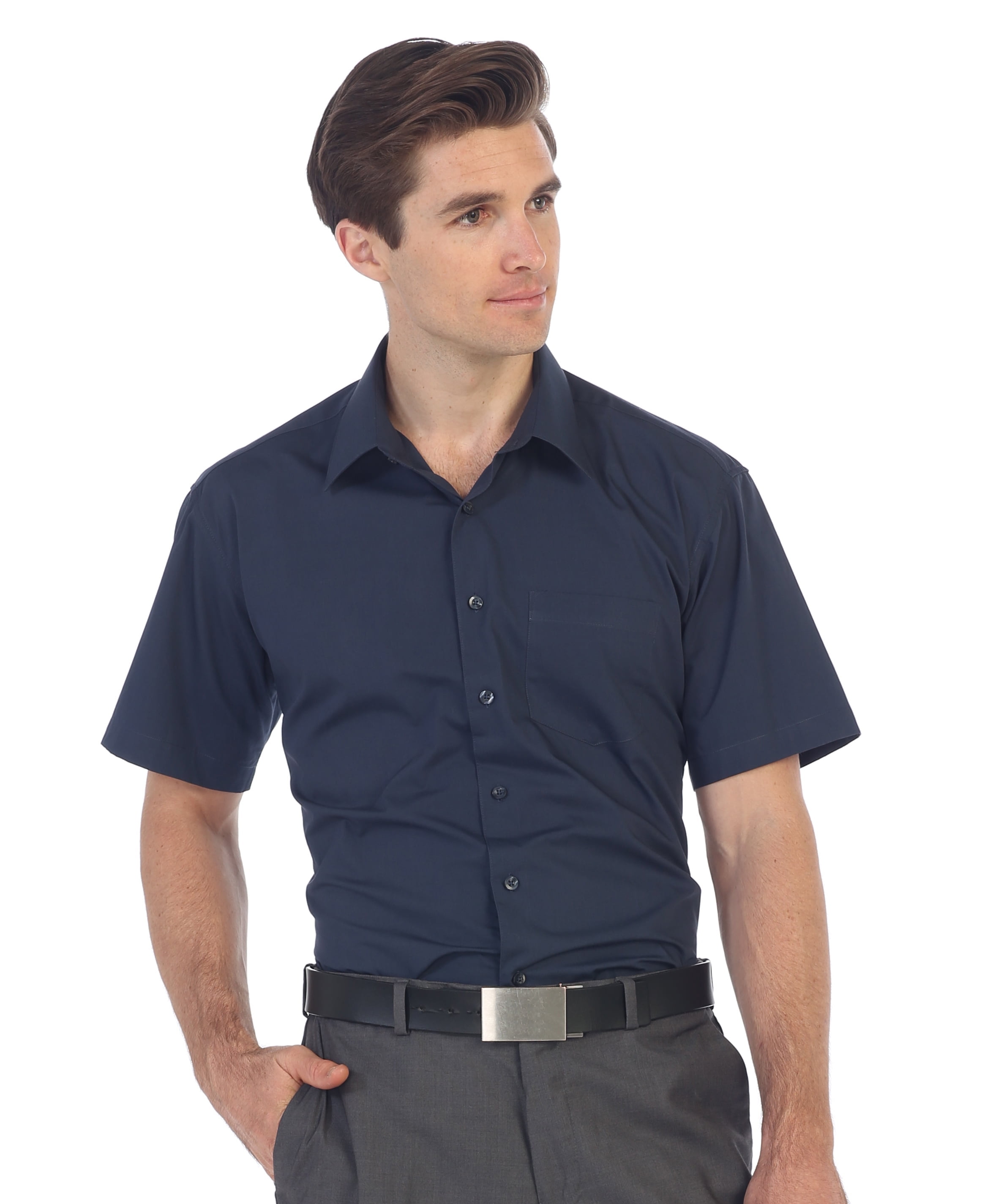 gioberti men's short sleeve solid dress shirt Gioberti Men's Short Sleeve Solid Dress Shirt, Burgundy, L