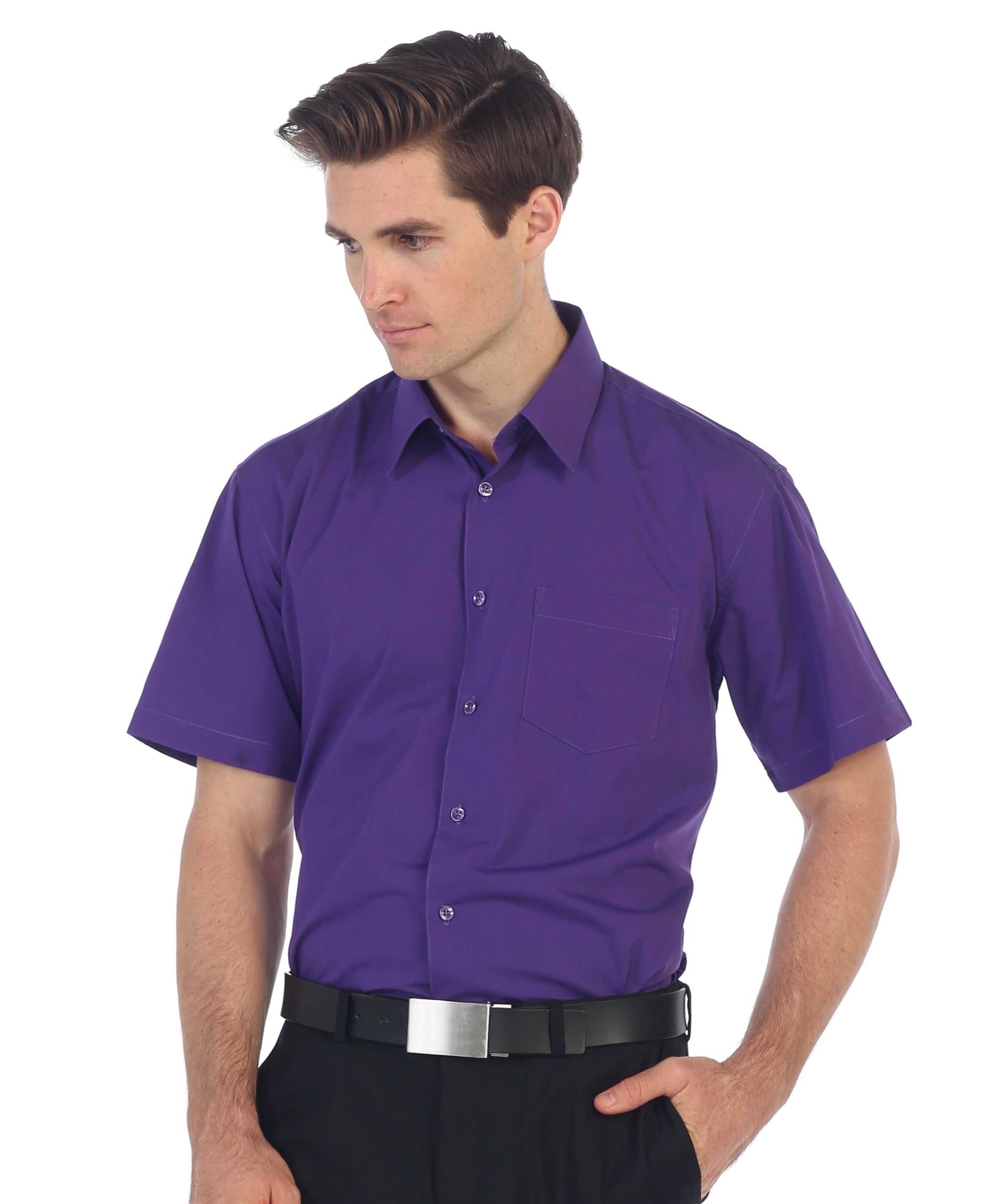 gioberti men's short sleeve solid dress shirt Gioberti Men's Short Sleeve Solid Dress Shirt, Banana, S at Amazon Men's  Clothing store