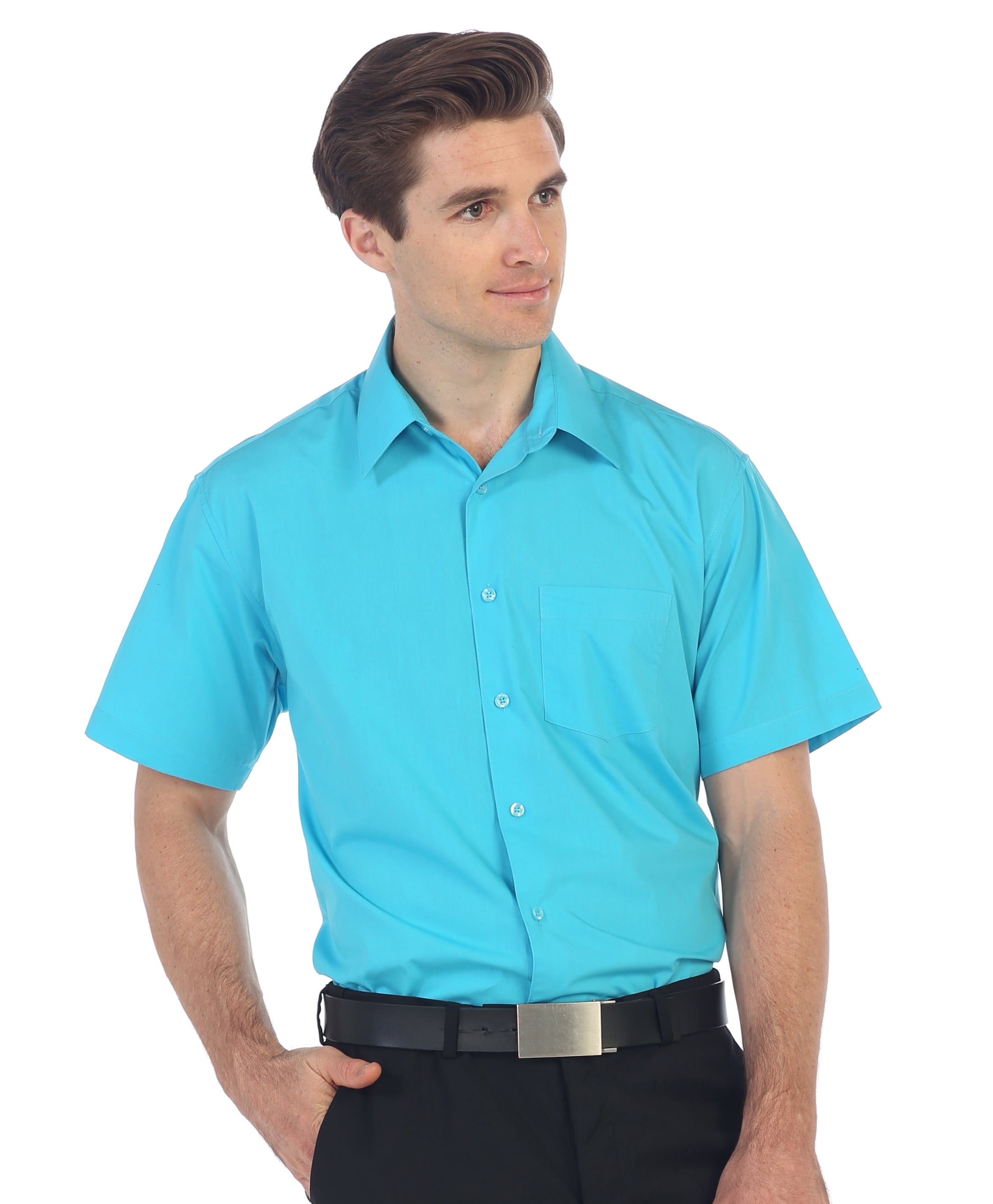 gioberti men's short sleeve solid dress shirt Gioberti Men's Short Sleeve Solid Dress Shirt, Banana, S at Amazon Men's Clothing store