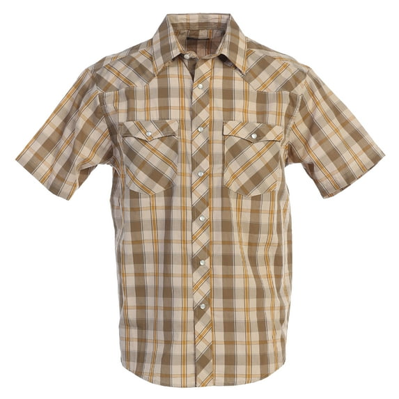 Gioberti Men's Short Sleeve Western Plaid Shirt