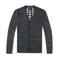 thumbnail image 1 of Gioberti Men's Knitted V-Neck Button Down Cardigan Sweater with Flannel Lining and Pockets, 1 of 4