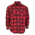 thumbnail image 1 of Gioberti Men 100% Cotton Western Flannel Plaid Shirt w/Snap-on Button, 1 of 2