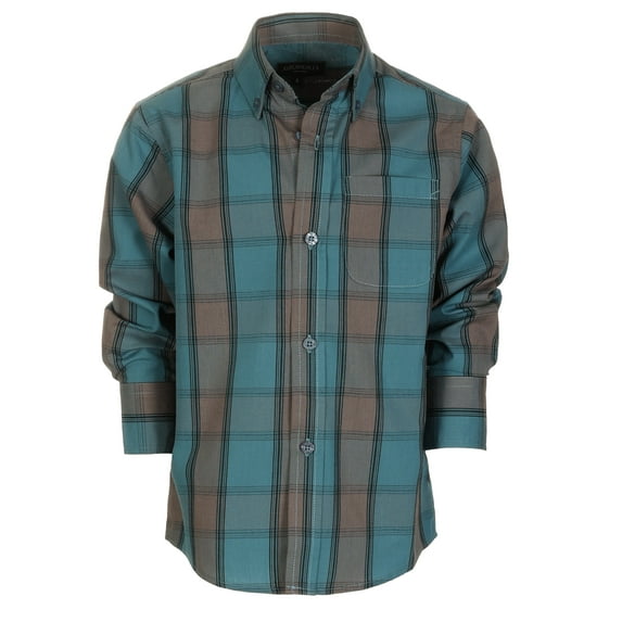 Gioberti Men's Western Plaid Long Sleeve Shirt with Pearl Snap-on
