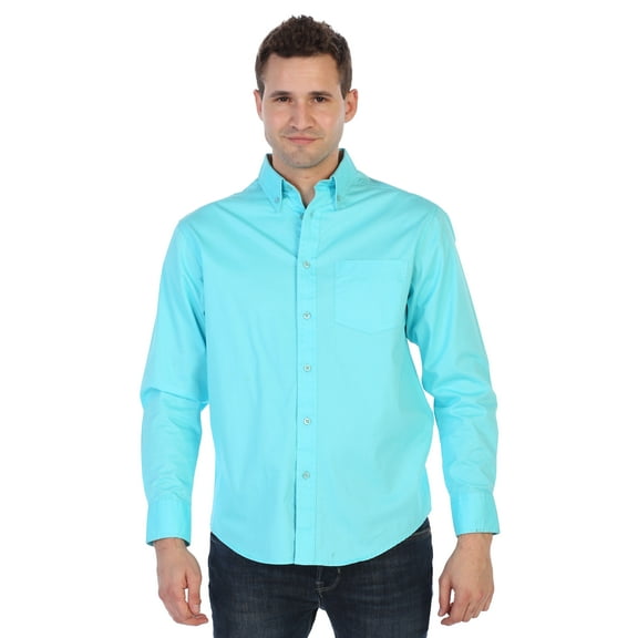 Gioberti Mens 100% Cotton Long Sleeve Casual Twill Oxford Shirt