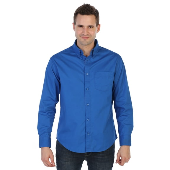 Gioberti Mens 100% Cotton Long Sleeve Casual Twill Oxford Shirt