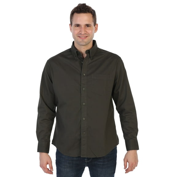 Gioberti Mens 100% Cotton Long Sleeve Casual Twill Oxford Shirt