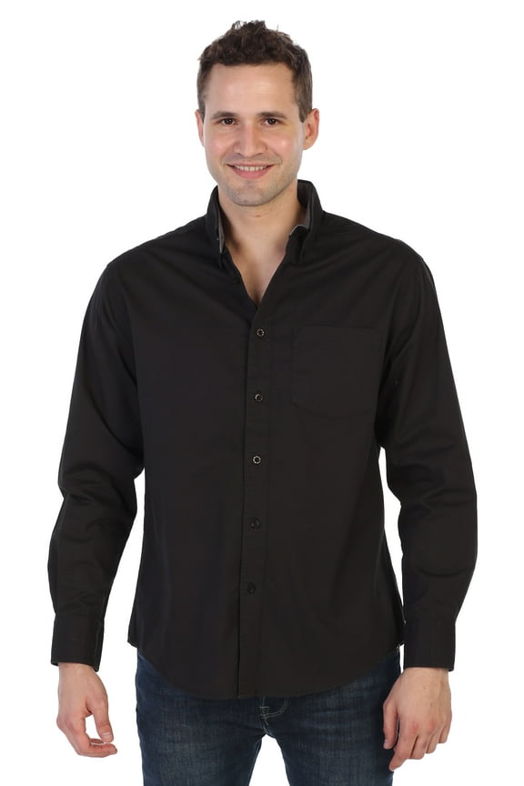 Mens 100% Cotton Twill Oxford Shirt with Contrast