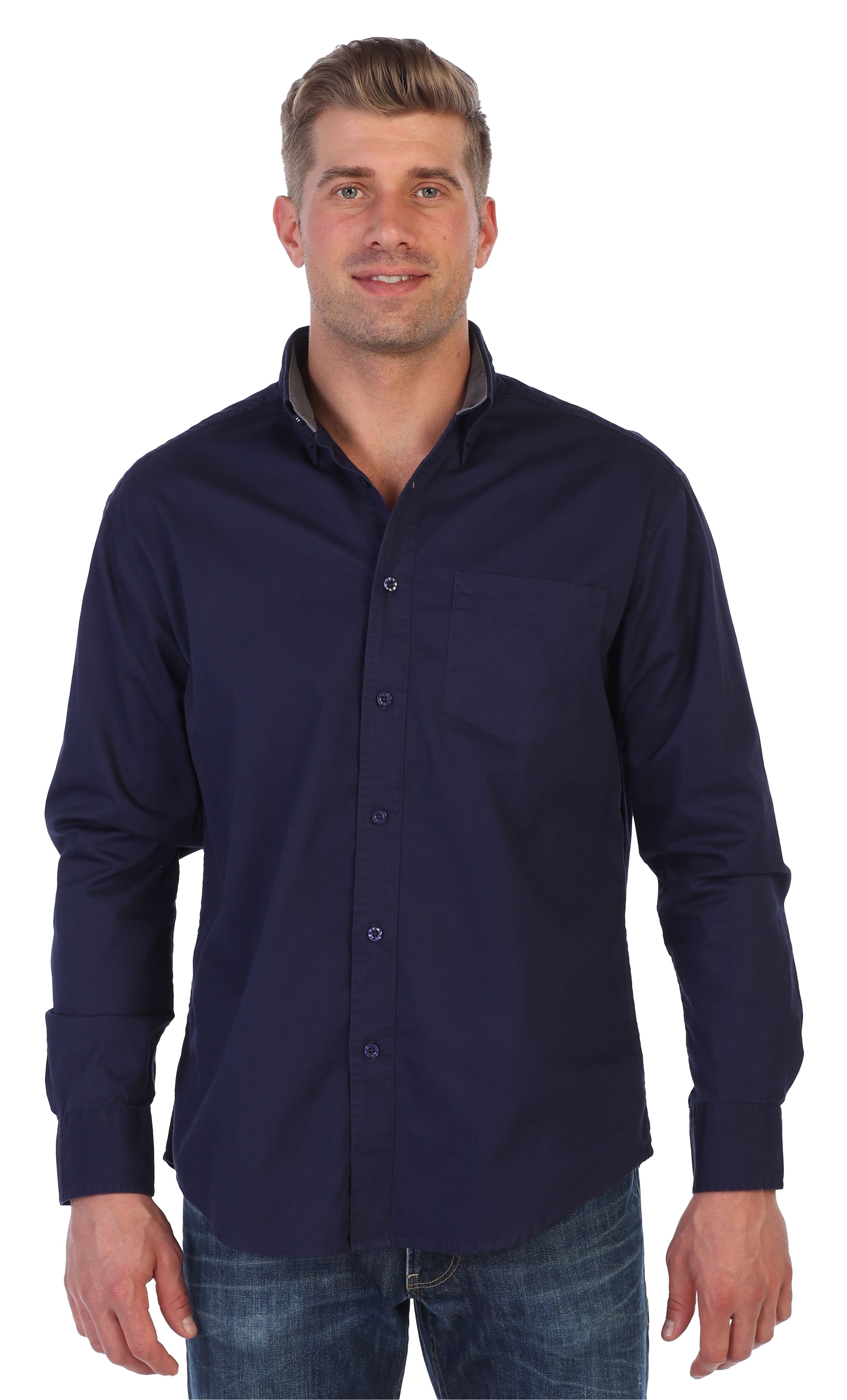Men's Dress Twill Oxford Shirt - Navy main image 1
