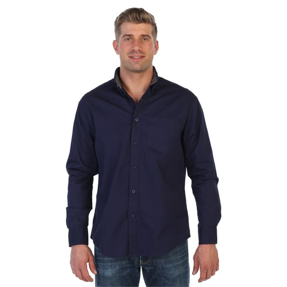 Gioberti Mens 100% Cotton Twill Oxford Shirt with Contrast