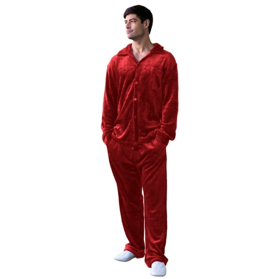 Gioberti Mens 2pc Super Soft Plush Pajama Set