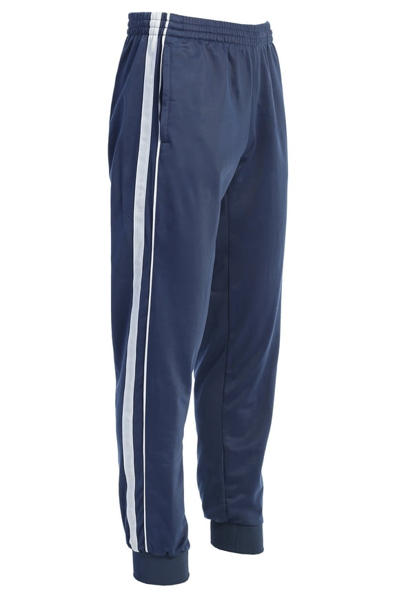 Mens Athletic Track Pants with Ribbed Cuff Leg