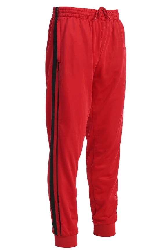 Mens Athletic Track Pants with Ribbed Cuff Leg
