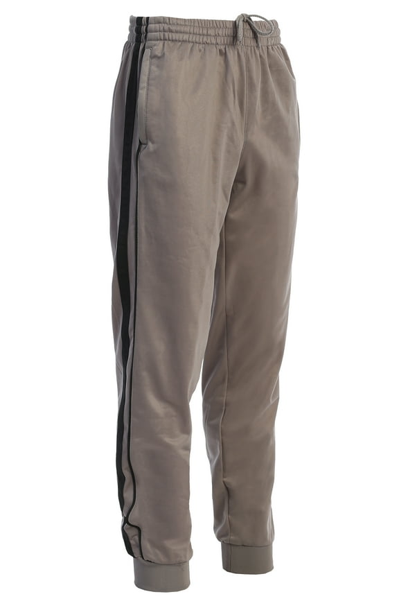 Mens Athletic Track Pants with Ribbed Cuff Leg