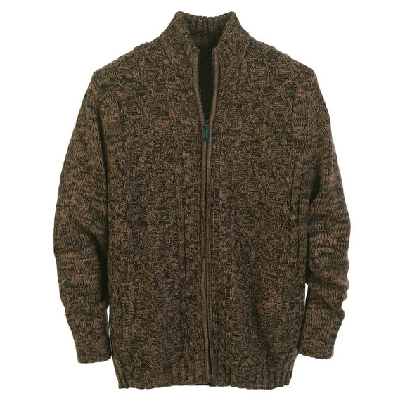 Gioberti Mens Heavy Weight Cardigan Twisted Knit Full-Zipper Sweater