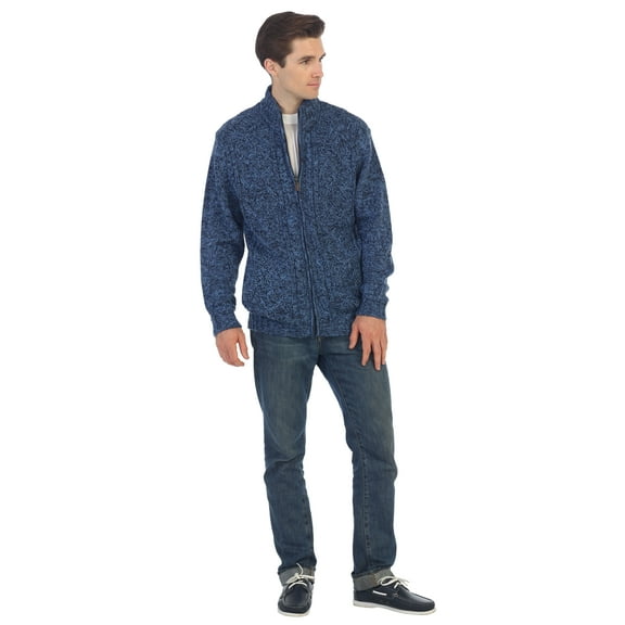 Gioberti Mens Heavy Weight Cardigan Twisted Knit Full-Zipper Sweater