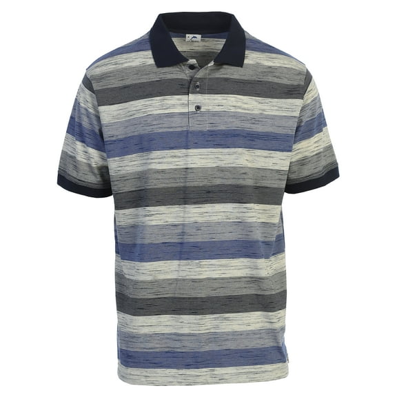 Gioberti Mens Club Stripe Polo Shirt - Short Sleeve, Regular Fit, Yarn Dye
