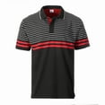 thumbnail image 1 of Gioberti Mens Double Striped Contrast Polo Shirt with Pocket - Yarn Dye, 1 of 4