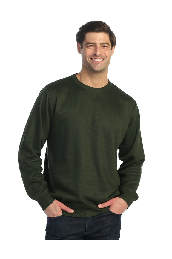 Mens Jacquard Crew Neck Pullover Sweater