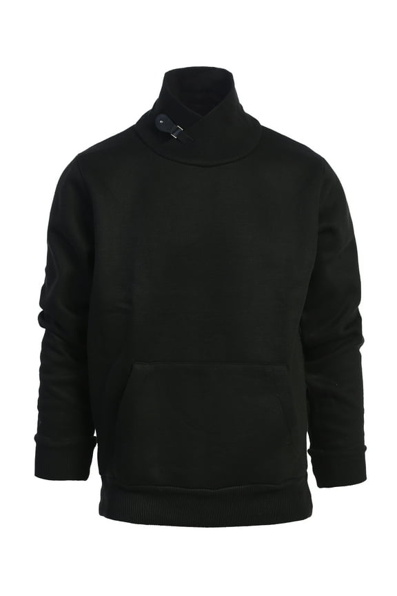 Mens Knitted Turtleneck Collar Pullover Sweater with Soft Brushed Flannel Lining