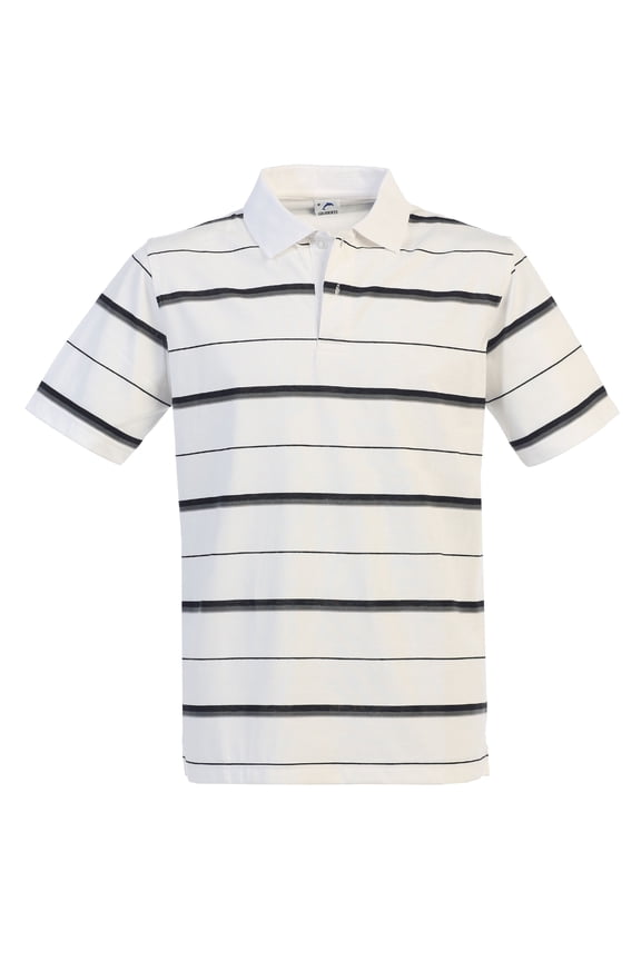 Mens Club Stripe Polo Shirt - Short Sleeve, Regular Fit, Yarn Dye
