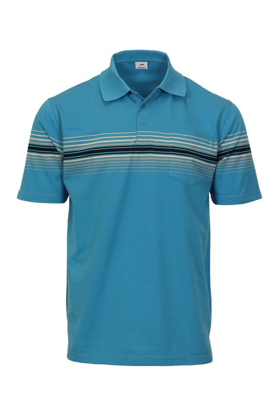 Mens Multiple Stripe Polo Shirt with Pocket