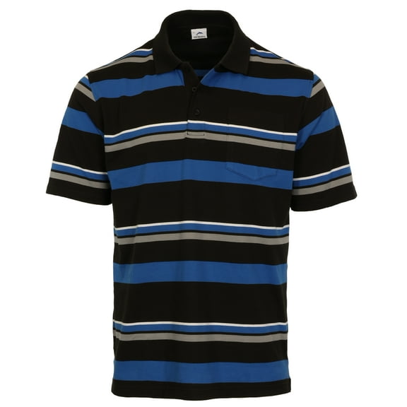 Gioberti Mens Multiple Stripe Polo Shirt With Pocket - Short Sleeve Yarn Dye