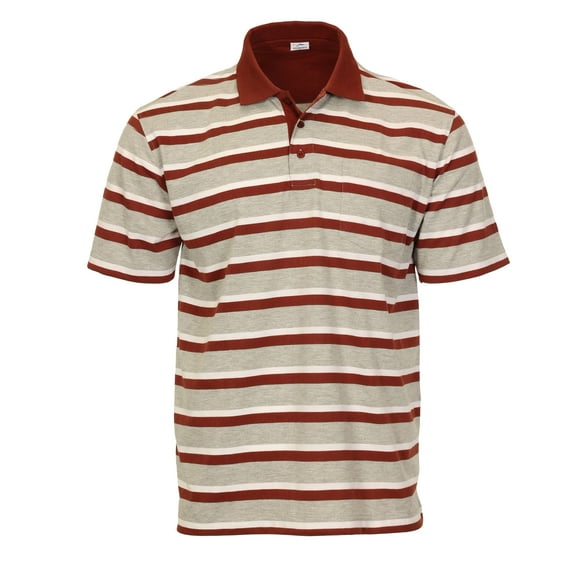 Gioberti Mens Multiple Stripe Polo Shirt with Pocket