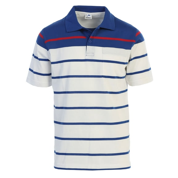 Gioberti Mens Single Stripe Polo Shirt with Pocket