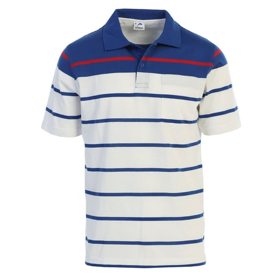 Gioberti Mens Single Stripe Polo Shirt with Pocket