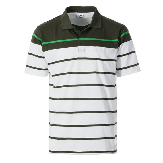 Gioberti Mens Single Stripe Polo Shirt with Pocket