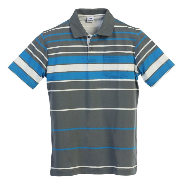 Gioberti Mens Striped Polo Shirt with Pocket - Yarn Dye - Walmart.com