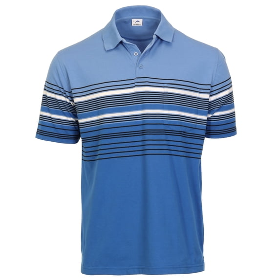Gioberti Mens Striped Polo Shirt with Pocket - Yarn Dye